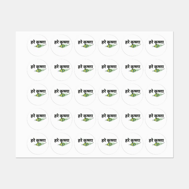 Round Stickers Krishna  (Sheet)