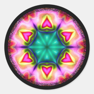 Round Stickers with Hearts