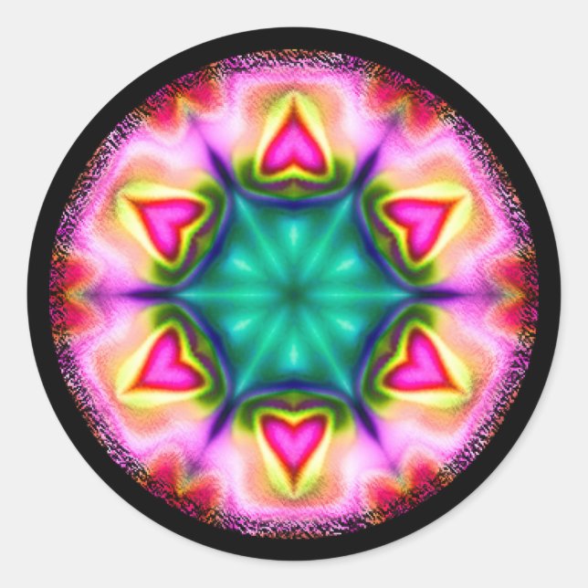 Round Stickers with Hearts (Front)