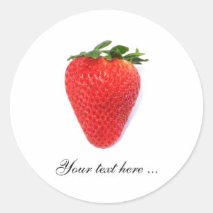 Round stickers with strawberry