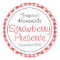 Round strawberry preserve or jam jar food label