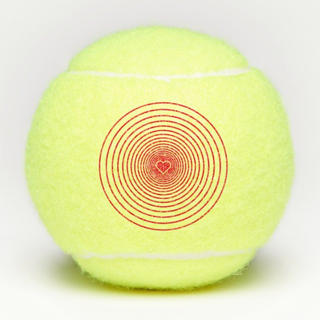 Round Stripe Tennis Balls with heart (Front)