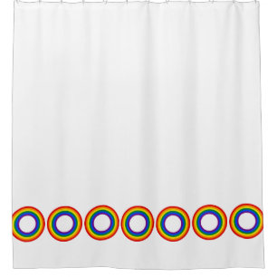 Round Stripes Frame Rainbow Flag Colours Shower Curtain