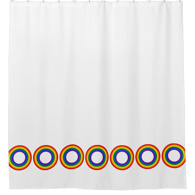 Round Stripes Frame Rainbow Flag Colours Shower Curtain (Front)