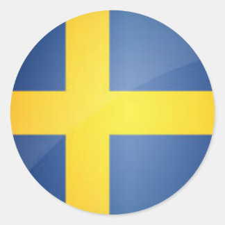 Round Swedish Flag Button Classic Round Sticker
