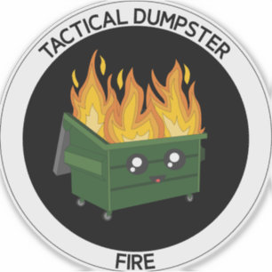 Round Tactical Dumpster Fire Military Style Decal