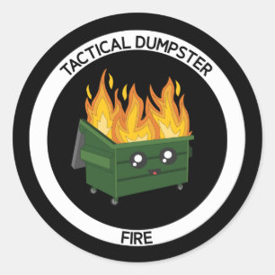 Round Tactical Dumpster Fire Morale Sticker