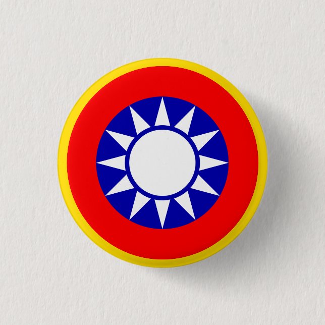Round Taiwan flag button (Front)