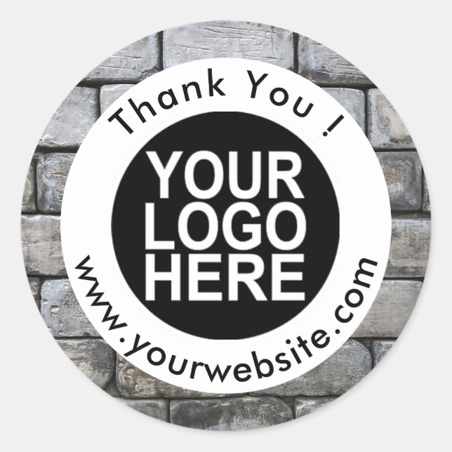 Round Thank You Stickers Business Logo Promotional (Front)