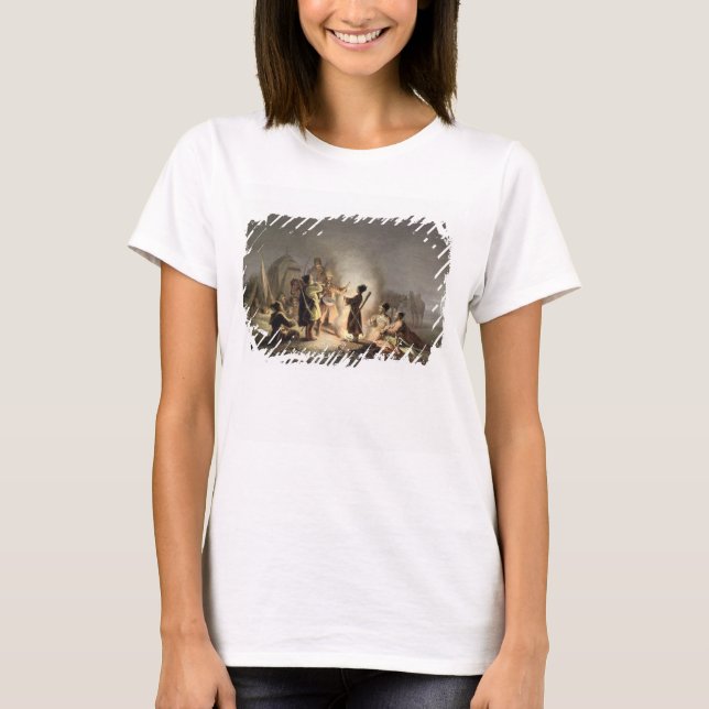 Round the Camp Fire (colour litho) T-Shirt (Front)