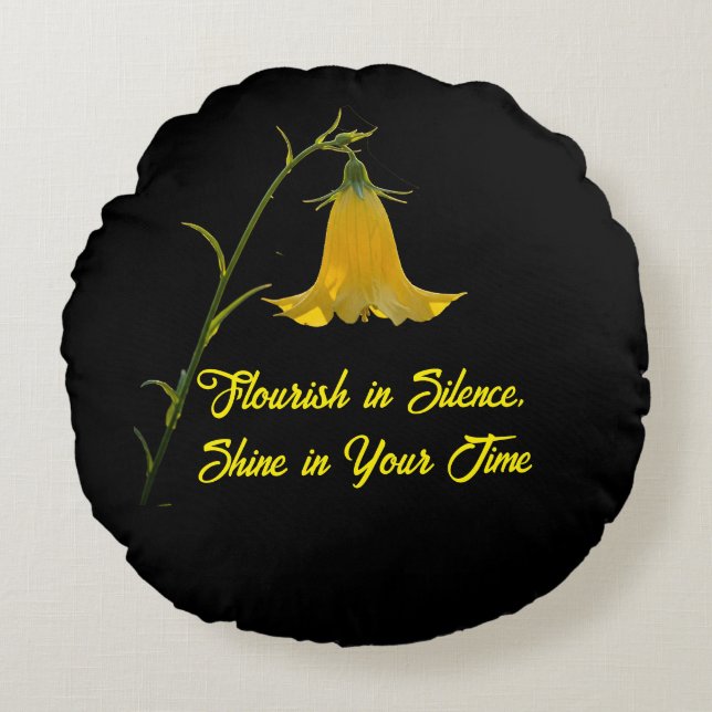 Round Throw Pillow 16" – Flowers for the Soul (Front)