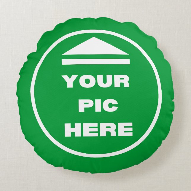 Round Throw Pillow - Add Your Image  (Front)