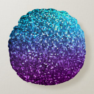 Round Throw Pillow Mosaic Sparkley Texture