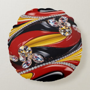 Round Throw Pillow with Belgian Colours