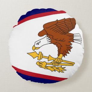 Round Throw Pillow with flag of American Samoa