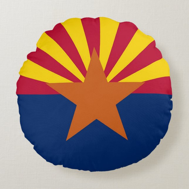 Round Throw Pillow with flag of Arizona, USA (Front)