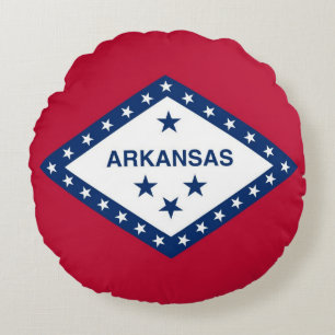 Round Throw Pillow with flag of Arkansas, USA