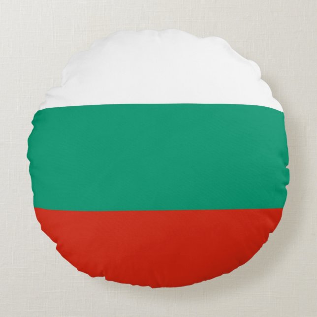 Round Throw Pillow with flag of Bulgaria (Front)
