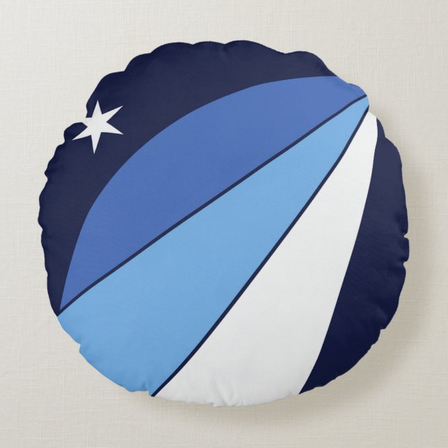 Round Throw Pillow with flag of Columbia, SC (Front)