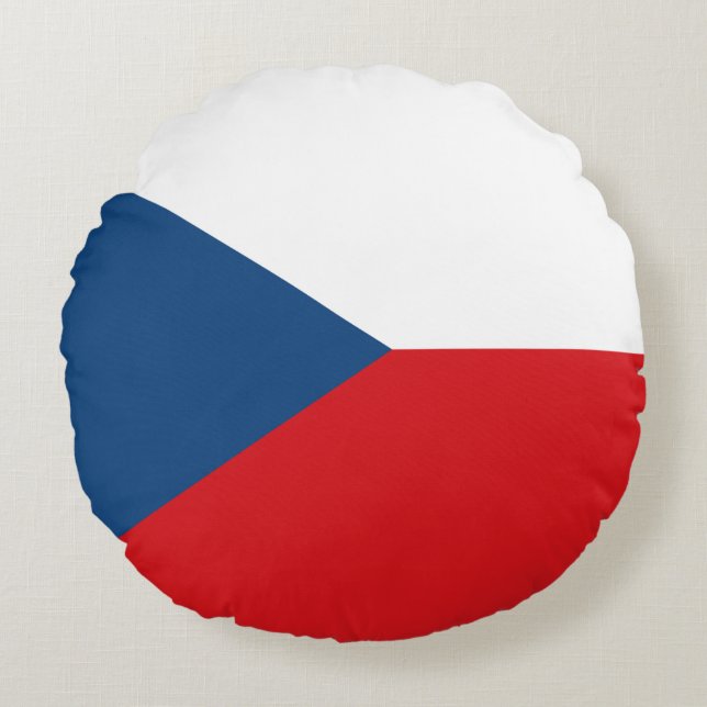 Round Throw Pillow with flag of Czechia (Front)