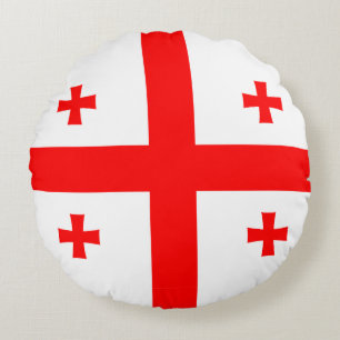 Round Throw Pillow with flag of Georgia