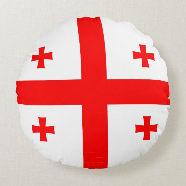 Round Throw Pillow with flag of Georgia (Front)