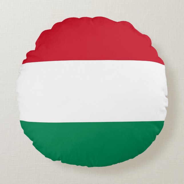 Round Throw Pillow with flag of Hungary (Front)