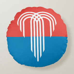 Round Throw Pillow with flag of Kansas City