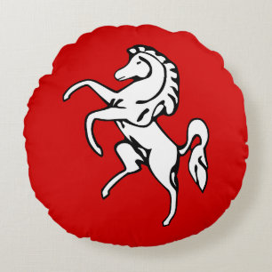 Round Throw Pillow with flag of Kent County