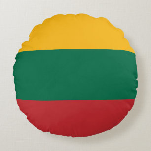 Round Throw Pillow with flag of Lithuania