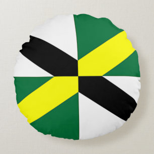 Round Throw Pillow with flag of Monterey, USA