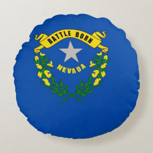 Round Throw Pillow with flag of Nevada, USA