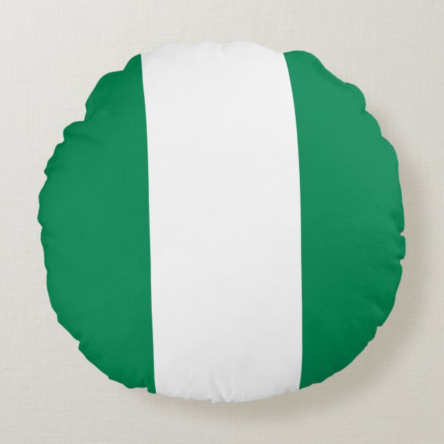 Round Throw Pillow with flag of Nigeria (Front)