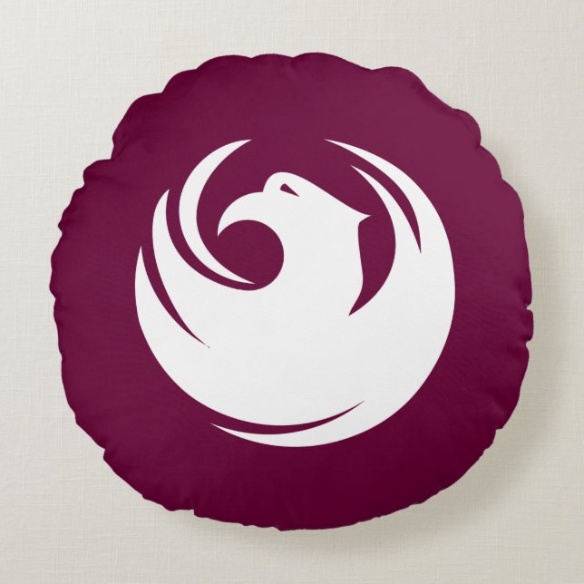 Round Throw Pillow with flag of Phoenix City (Front)