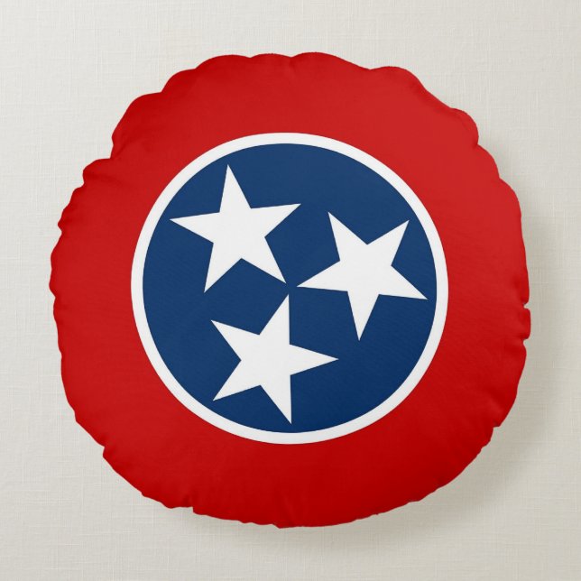 Round Throw Pillow with flag of Tennessee (Front)