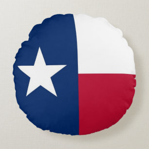 Round Throw Pillow with flag of Texas