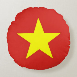 Round Throw Pillow with flag of Vietnam