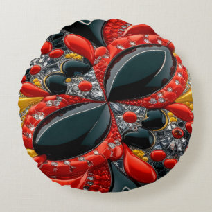 Round Throw Pillow with Germany Colours