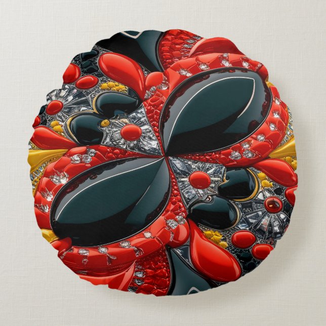 Round Throw Pillow with Germany Colours (Front)