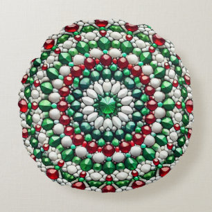 Round Throw Pillow with Italian Colours