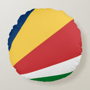 Round Throw Pillow with Seychelles Colours
