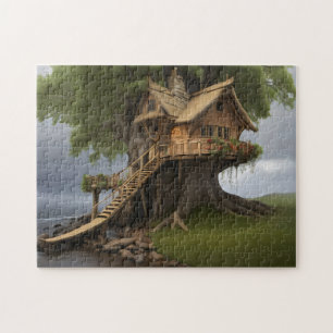 Round tree house jigsaw puzzle