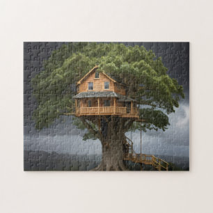 Round tree house jigsaw puzzle