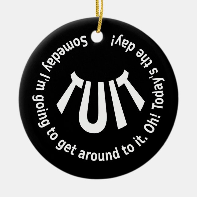 Round TUIT Ceramic Tree Decoration (Front)