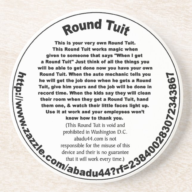 Round Tuit Coaster (Front)