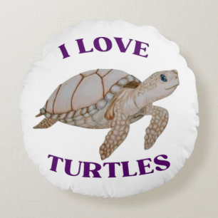 Round Turtle Throw Pillow