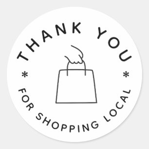 Round Typography Thank You Classic Round Sticker