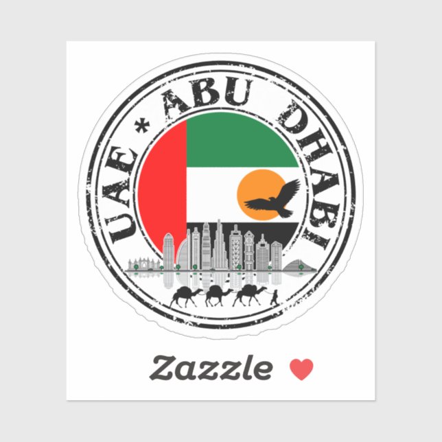 Round UAE Abu Dhabi Flag Seal Sticker – Perfect  (Sheet)