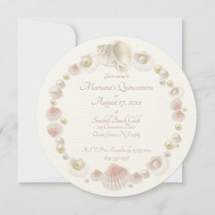 Round Under the Sea Quinceanera Party Seashells