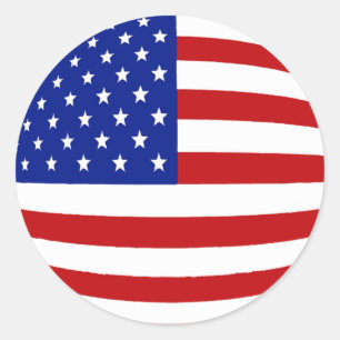 ROUND US FLAG CLASSIC ROUND STICKER